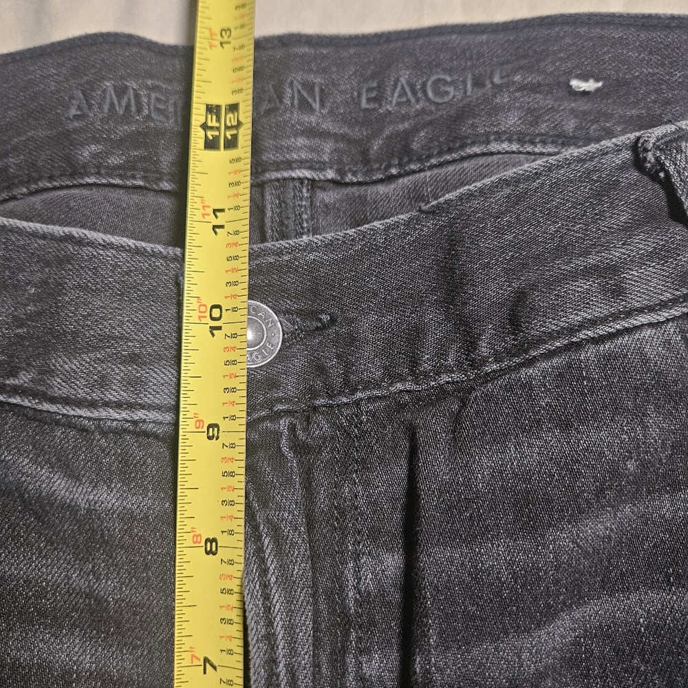 American Eagle Baggy Cargo Wide Leg Jeans Women's Size 6 Super‎ High Rise Black - Picture 6 of 13